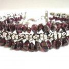 B80 TIBETAN SILVER GARNET BRACELET(Free Shipping)
