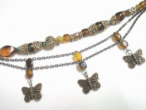 BA127 3 BUTTERFLY HANDMADE DANGLING BRACELET(FREE SHIPPING)