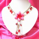 free shipping SHELL FLORAL DANGLE NECKLACE NB138