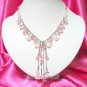 free shipping NB271 CRYSTAL PINK HEART SHAPE SEXY DANGLE NECKLACE