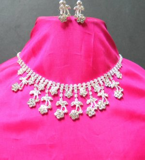 free shipping BRIDAL WEDDING RHINESTONE EARRINGS NECKLACE SET NB645