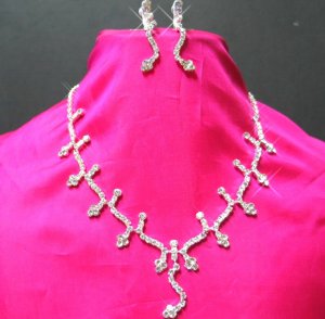 free shipping RHINESTONE EARRINGS NECKLACE SET NB653