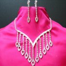 free shipping BRIDAL WEDDING RHINESTONE EARRINGS NECKLACE SET NB671