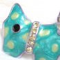 free shipping ~ Rhinestone lovely Puppy Green BROOCH P02
