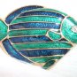 free shipping ~ rhinestone Angelfish Green BROOCH P03