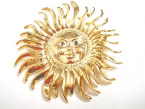 free shipping~ Golden Plated Sunshine BROOCH P41