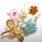 free shipping ~ rhinestone floral BROOCH P65 Gorgeous