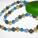 free shipping ~ NB1008 ELEGANT JEWELRY BLUE NECKLACE 24 inches