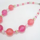 free shipping ~ NB1011 FANCY PINK FASHION JEWELRY NECKLACE 20 in.