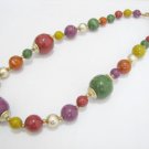 free shipping ~ NB1013 EXOTIC JEWELRY LUCITE MUTICOLOR NECKLACE 18 in.