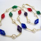 free shipping ~ NB1020 MULTICOLOR BEADS& PEARL JEWELRY NECKLACE 31 inches