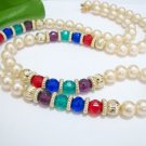 free shipping ~ NB1022 ELEGANT PEARLS WITH BEADS NECKLACE 30 inches