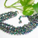 free shipping ~  NB1033 SEXY CHOKER GREEN PEARL FASHION choker NECKLACE 16in.