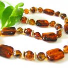 FREE SHIPPING ~ NB1038 GORGEOUS LUCITE BEADS BROWN JEWELRY NECKLACE 24 INCHES.