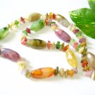 free ship ~ NB1040 EXOTIC LUCITE MUTLI COLOR JEWELRY NECKLACE 27 in.