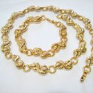 free shipping GOLDEN PLATED bracelet necklace SET NB2001