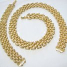 free ship Unique GOLDEN PLATED bracelet necklace SET NB2003