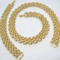 free ship Unique GOLDEN PLATED bracelet necklace SET NB2003