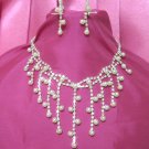 free shipping bridal wedding RHINESTONE & Pearl Earrings NECKLACE SET NA499