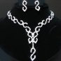 free shipping bridal wedding RHINESTONE earrings NECKLACE SET NB740