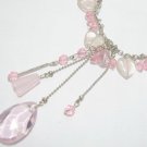 free shipping NB271 CRYSTAL PINK HEART SHAPE SEXY DANGLE NECKLACE