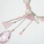 free shipping NB271 CRYSTAL PINK HEART SHAPE SEXY DANGLE NECKLACE