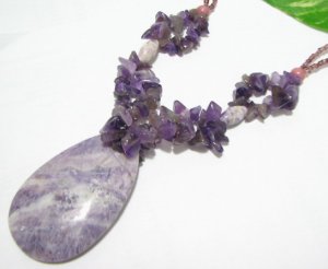 free shipping AMETHYST pendant NECKLACE NB34