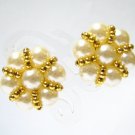 EA604 GORGEOUS PEARL CLIP ON EARRINGS 1.1 in.