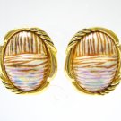 EA609 UNIQUE PORCELAIN GOLDEN PLATED EARRING 1.5 in.