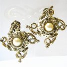 EA668 EXOTIC PEARL SILVERLY CLIP ON EARRINGS 2 in.