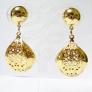 EA508 FANTASTIC GOLDEN PLATED PIERCED EARRINGS 2 in.