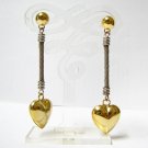 EA509 STAINLESS STEEL GOLDEN PIERCED EARRINGS 2.5 in.