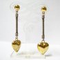 EA509 STAINLESS STEEL GOLDEN PIERCED EARRINGS 2.5 in.