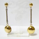 EA510 STAINLESS STEEL GOLDEN PIERCED EARRINGS 2.5 in.