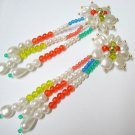 EA573 BEAUTIFUL FAUX PEARL DANGEL LONG EARRINGS 5.5 in.