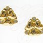 EA483 RHINESTONE GOLDEN PLATAED CLIP ON EARRINGS 0.7in