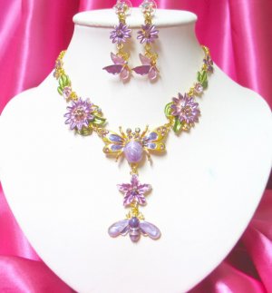 NB316G  CRYSTAL RHINESTONE BRIDAL EARRINGS NECKLACE SET