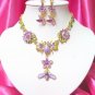 NB316G  CRYSTAL RHINESTONE BRIDAL EARRINGS NECKLACE SET