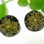 E714P BEAUTIFUL FLORAL BLACK PIERCED EARRINGS 1 in.