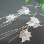 E906 *SPRING CLIP ON* RHINESTONE SILVERLY EARRINGS 13.5cm