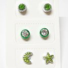 E211 MAGNETIC RHINESTONE EARRINGS *No pierced* 3 PAIRS