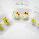 E145 CHARMING CUTE STUDS EARRINGS *3 PAIRS* SPECIAL OFFER
