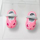 E4PK CUTE PINKSHOES STUB EARRINGS ONE PAIRS