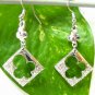 E801 RHINESTONE SILVERLY DANGLE HOOK EARRINGS 5.5cm