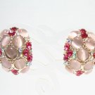 E815 UNIQUE RHINESTONE SILVERLY STUD EARRINGS 2.5cm