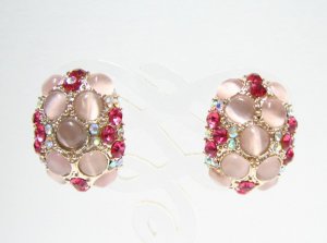 E815 UNIQUE RHINESTONE SILVERLY STUD EARRINGS 2.5cm