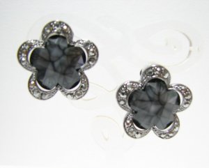 E816 GORGEOUS RHINESTONE CLIP ON EARRINGS 2.3cm