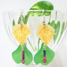 E1003 Impression of Flower- Cyclamen Floral Earrings 7cm