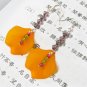 E1009 Impression of Flower-  Yellow Tulip Floral Earrings 7cm