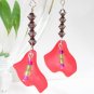 E1010 Impression of Flower- Anthurium Floral Earrings 6cm